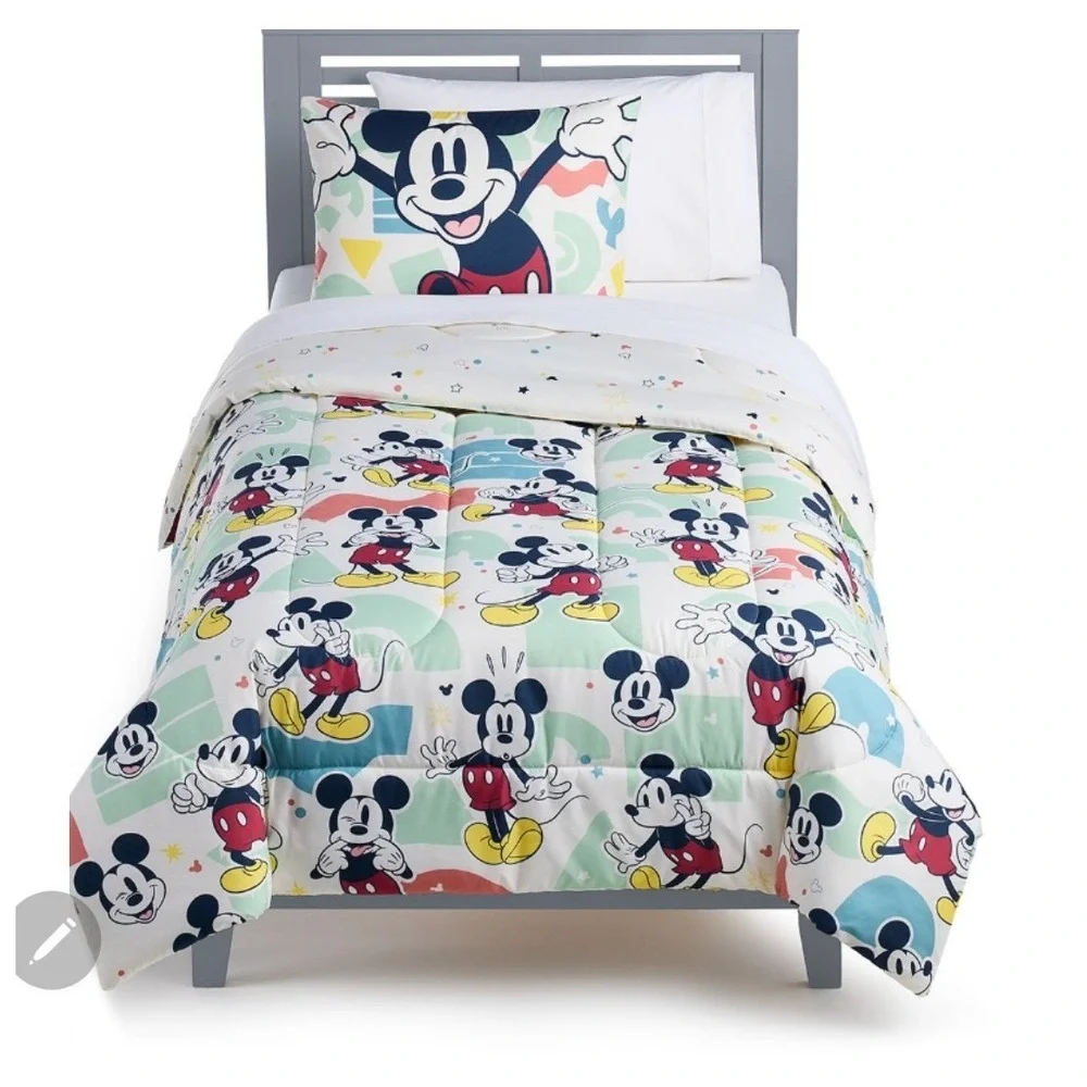 Disneycore Mickey Mouse Reversible Kids Comforter and Pillowcase Set Twin
